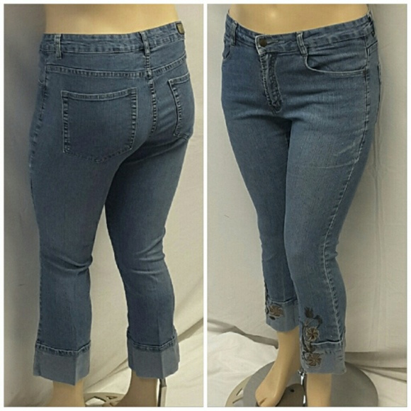Yoni Jay Jeans Denim - *PLUS* YONI JAY JEANS, Crop Jeans, size 18